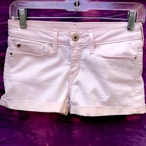 Levi’s pink low-rise shortie shorts